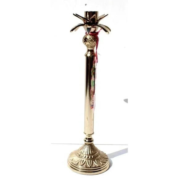 Vintage Metal Gold Pineapple Candle Holder Tropical MCM Collectible Decorative - Picture 1 of 3